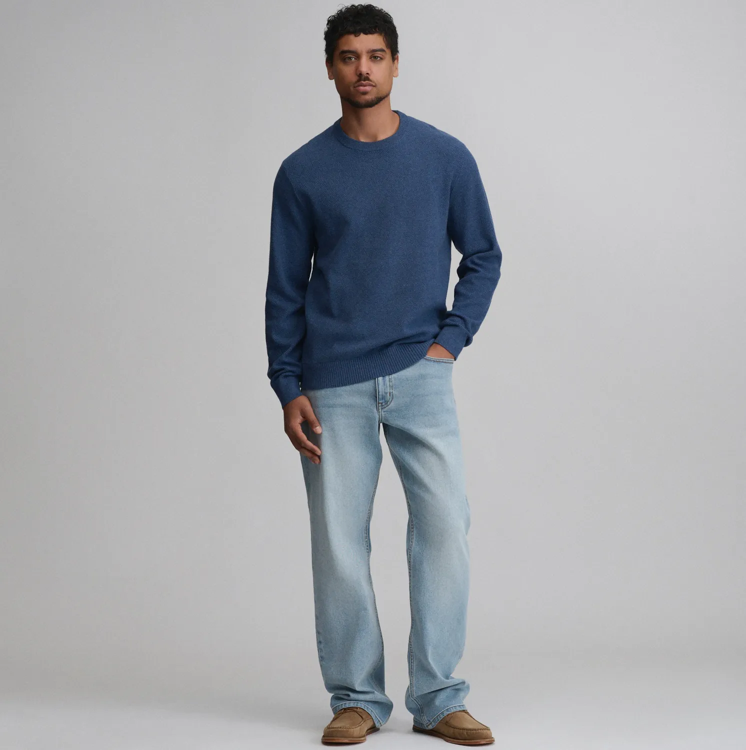 Eddie Bauer Classic Crew Solid pulover barbati charcoal tricot