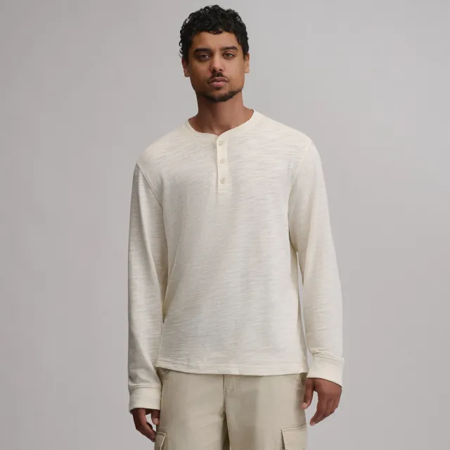Eddie Bauer Slub Jersey henley bărbați bumbac albastru