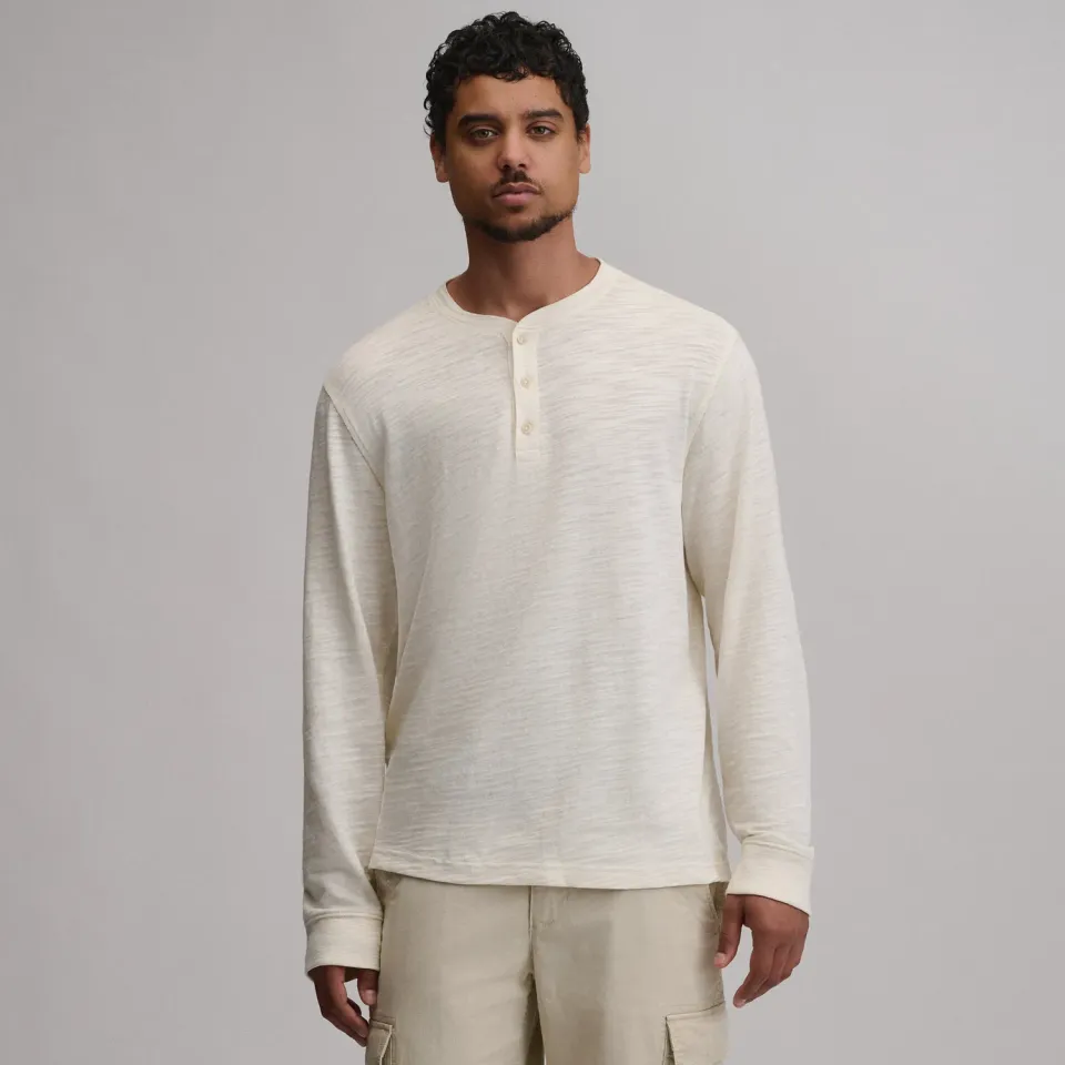 Eddie Bauer Slub Jersey henley bărbați bumbac albastru