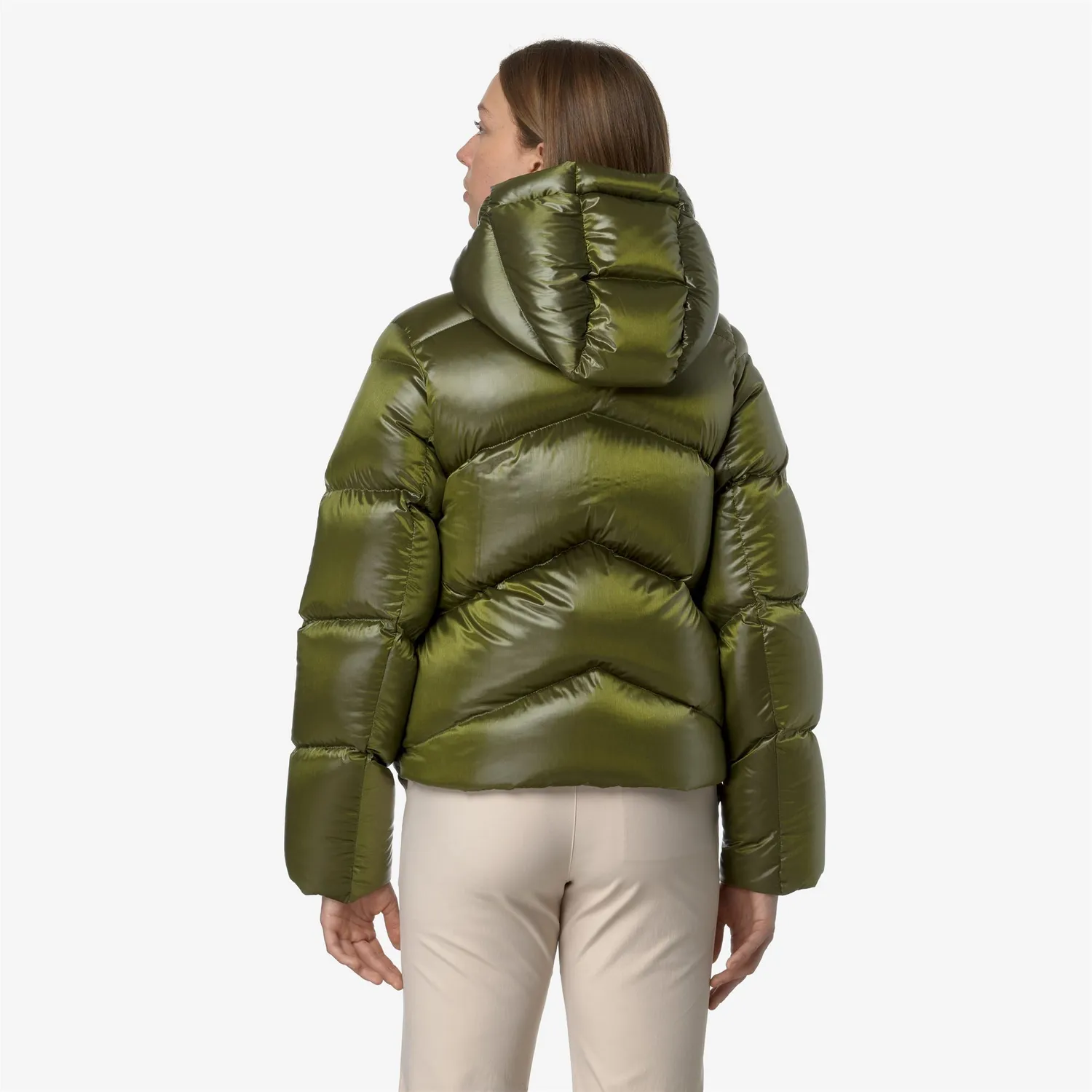 K-Way Ninev Crystal Chintz geaca dama verde groasa