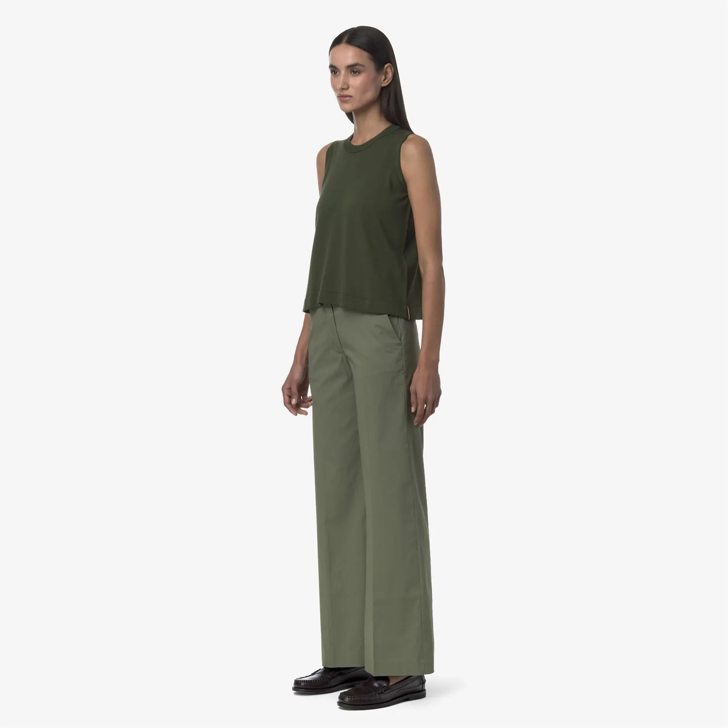 K-Way Tya pantaloni chino dama verzi stretch