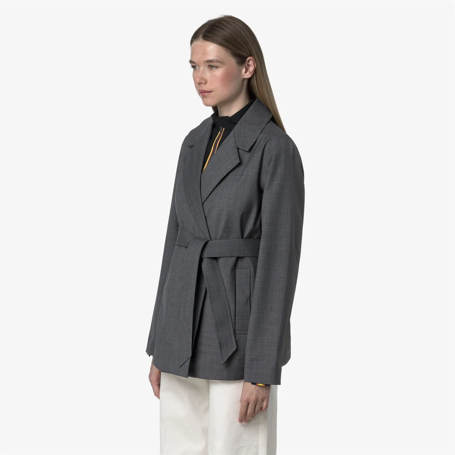K-Way Jory 3L Wool Grisaille jachetă damă gri elegantă