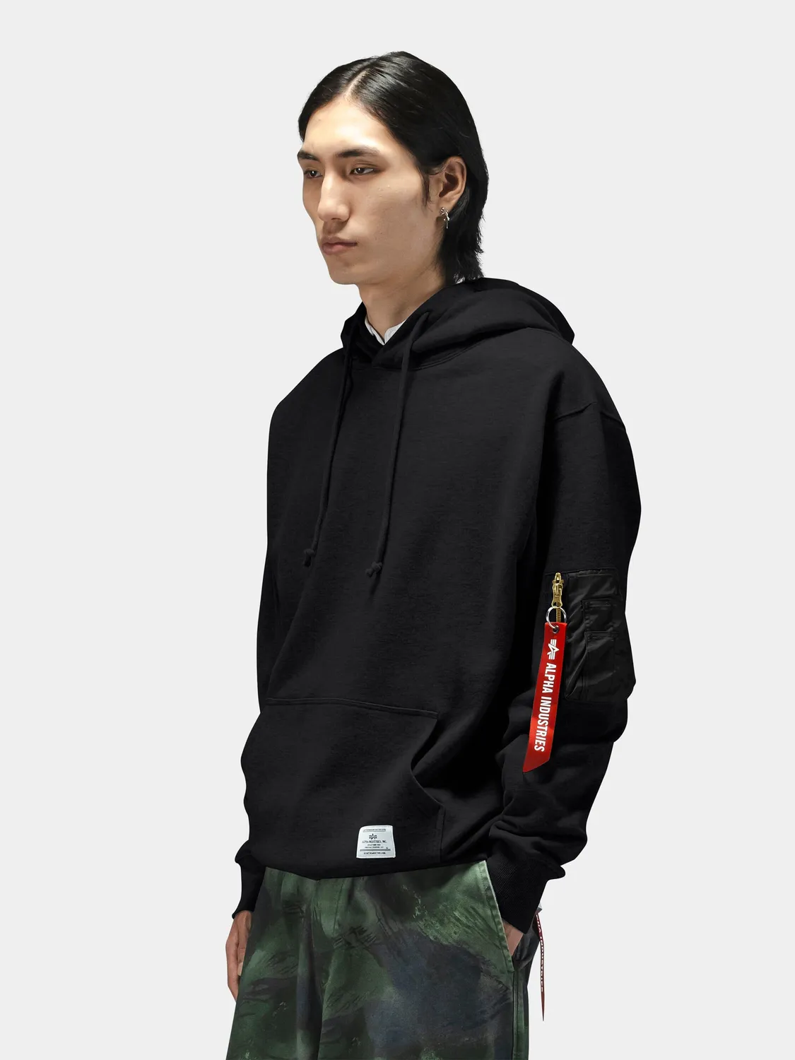 Alpha Industries Utility Pocket hanorac negru bumbac