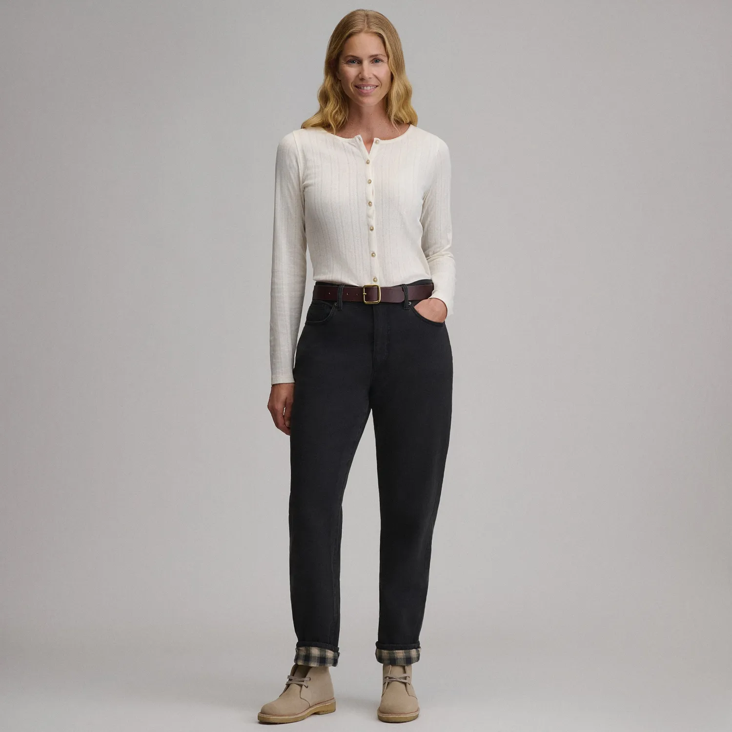 Eddie Bauer Boyfriend blugi dama captusiti Aged Blue