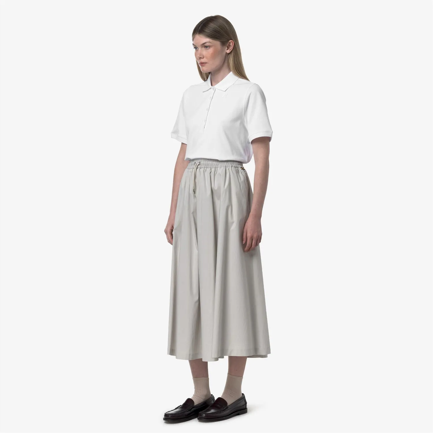 K-Way Mosella Light Poplin Tech fusta dama Beige Lt lunga