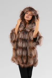 Mareus Brown Frost 80 capa casmir dama cu vulpe