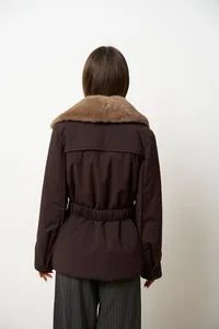 Mareus Fabrica de Blanuri Deep Plum 630 geaca fas cu blana vizon