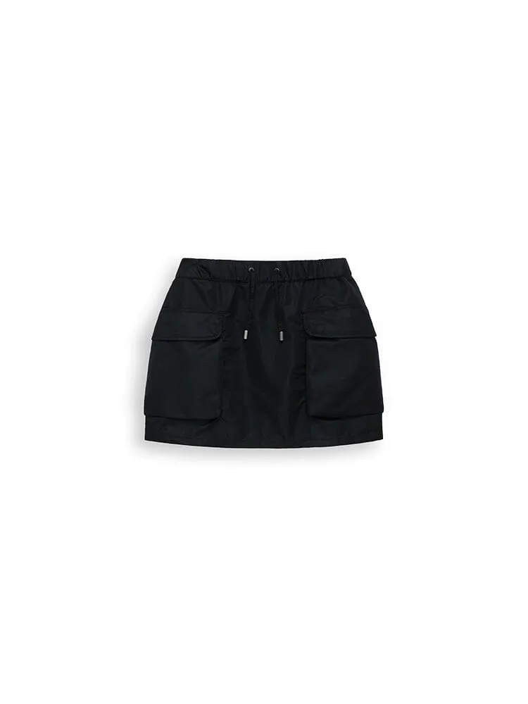 Alpha Industries Flight fustă mini neagră din nailon