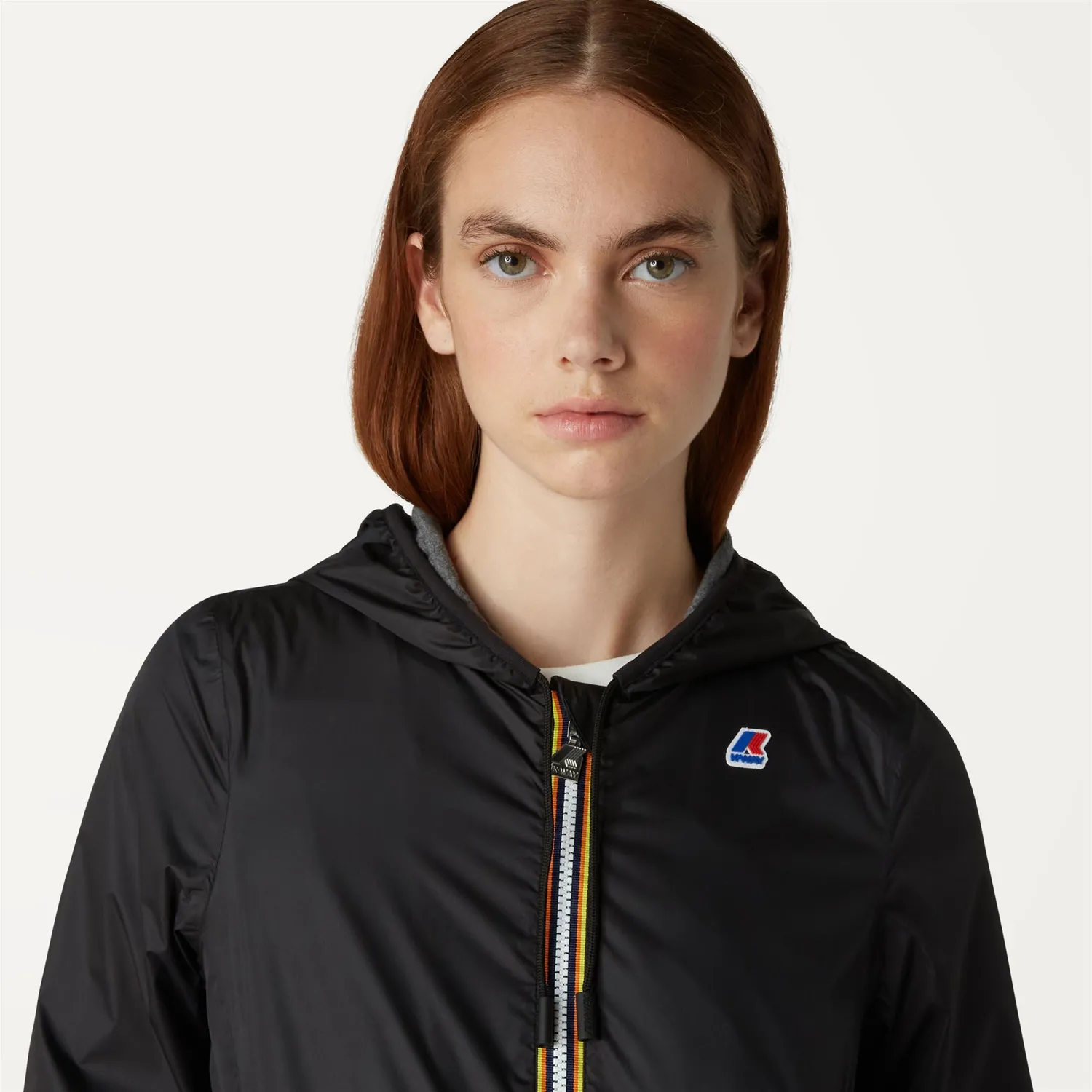 K-Way Lily Poly Jersey geaca neagra cu bumbac