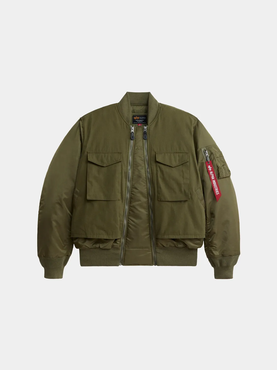 Alpha Industries MA-1 Mixed Cotton geaca bomber rosu cedar calduroasa