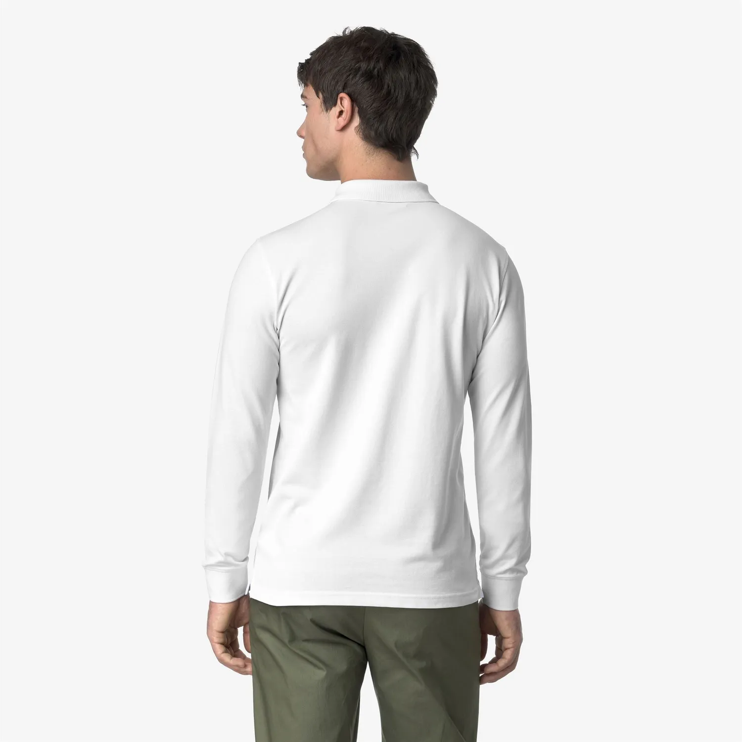 K-Way Monju Pique Slim polo barbati alb maneca lunga