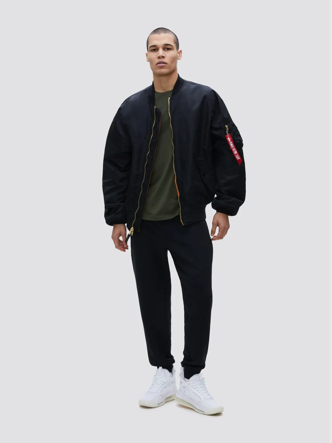 Alpha Industries L-2B Loose geaca bomber negru nailon