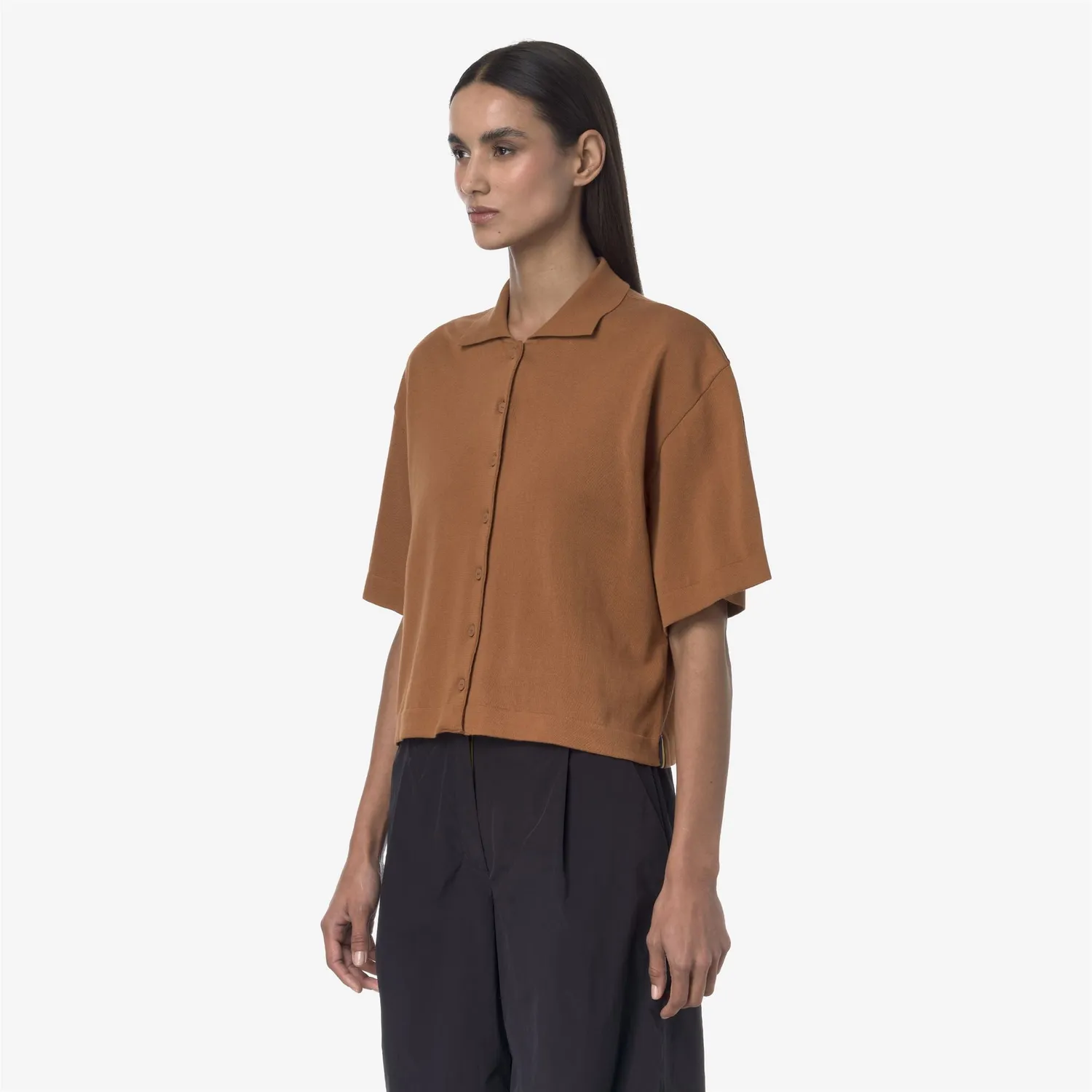 K-Way Carry bluza polo maro bran bumbac egiptean