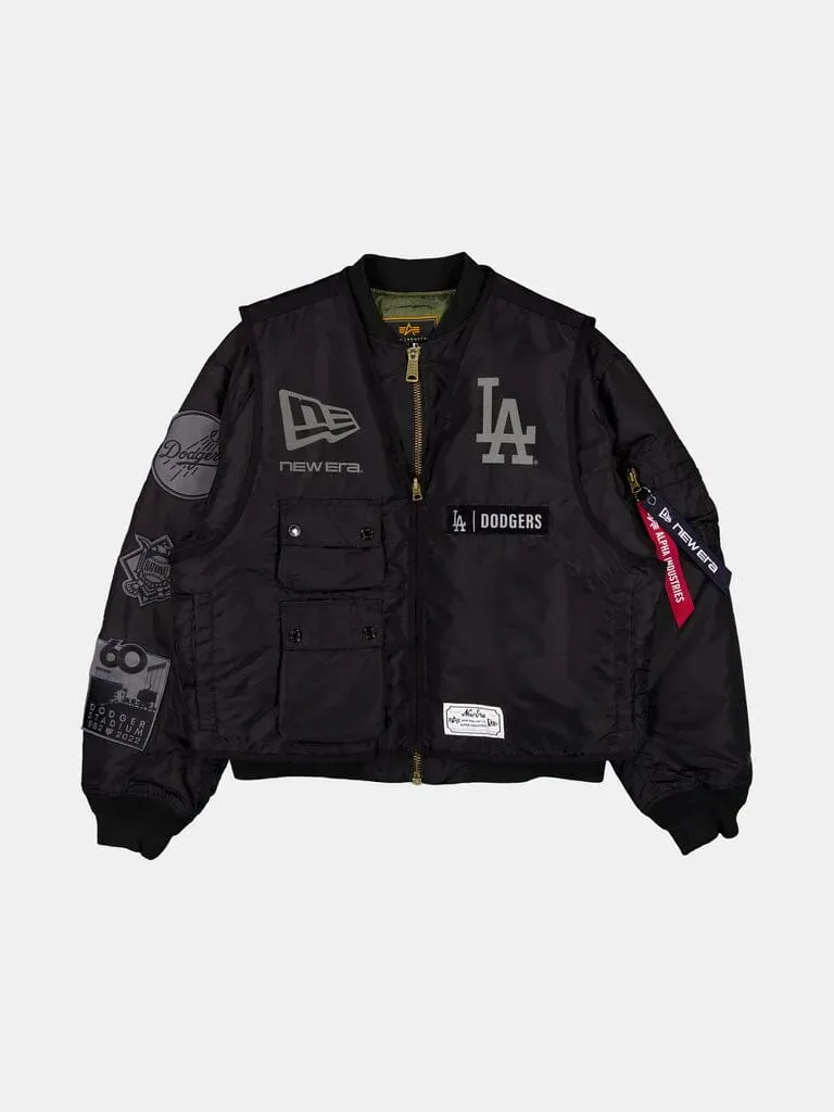 Alpha Industries MA-1 Dodgers x New Era geacă bomber neagră 2 piese