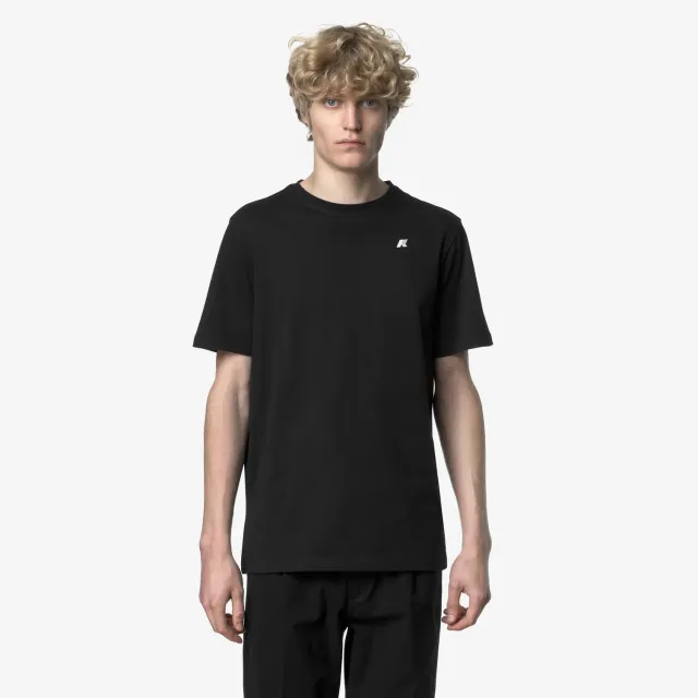 K-Way Odom Jersey tricou negru slim din bumbac