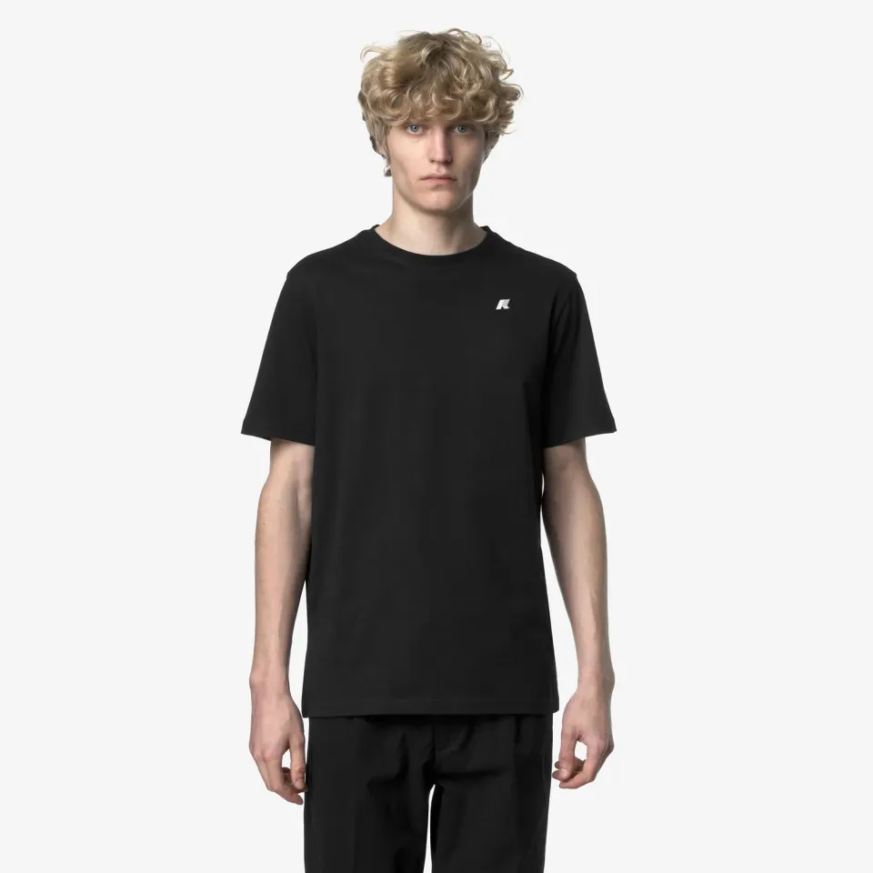 K-Way Odom Jersey tricou negru slim din bumbac
