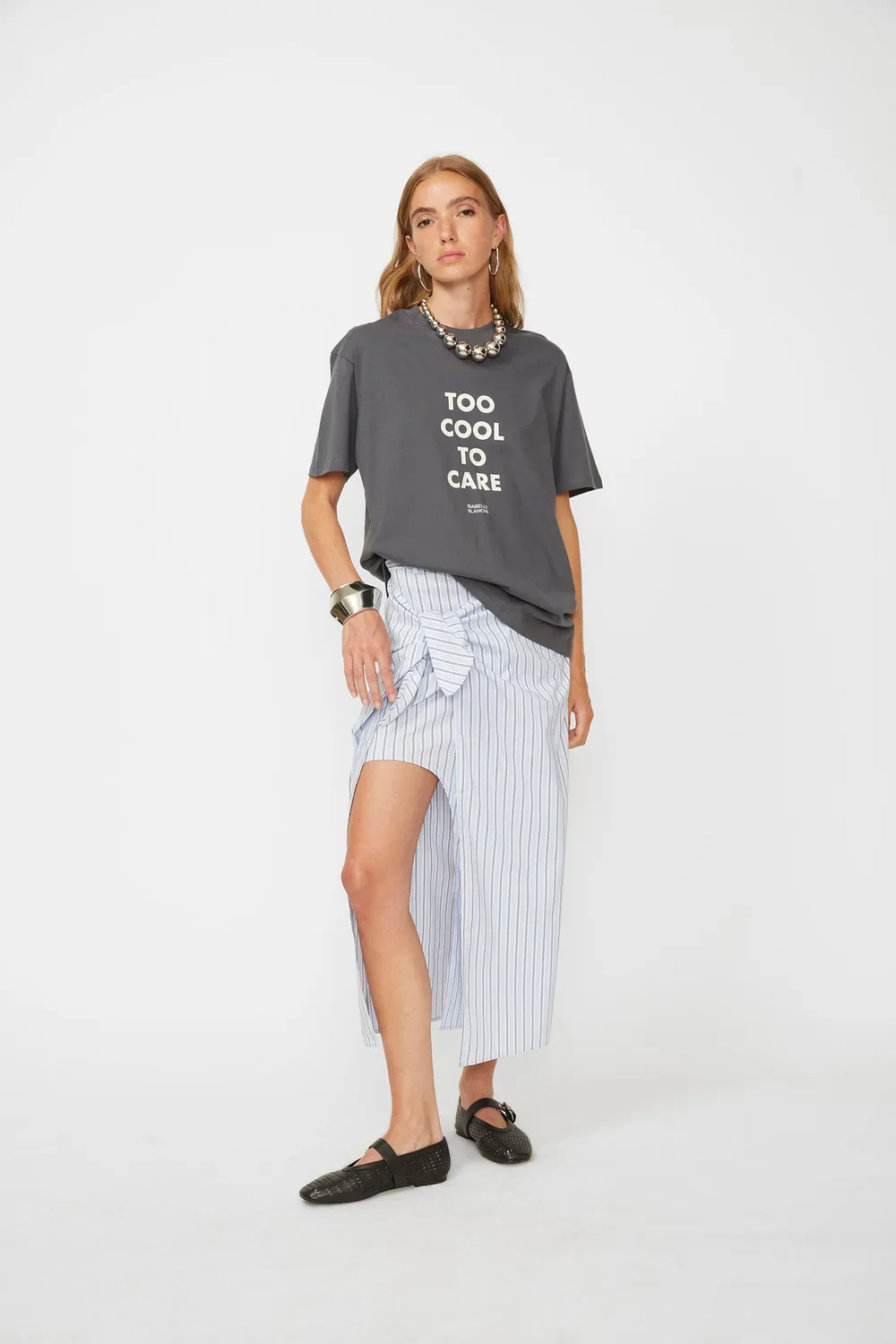 Isabelle Blanche tricou bumbac cement imprimeu M