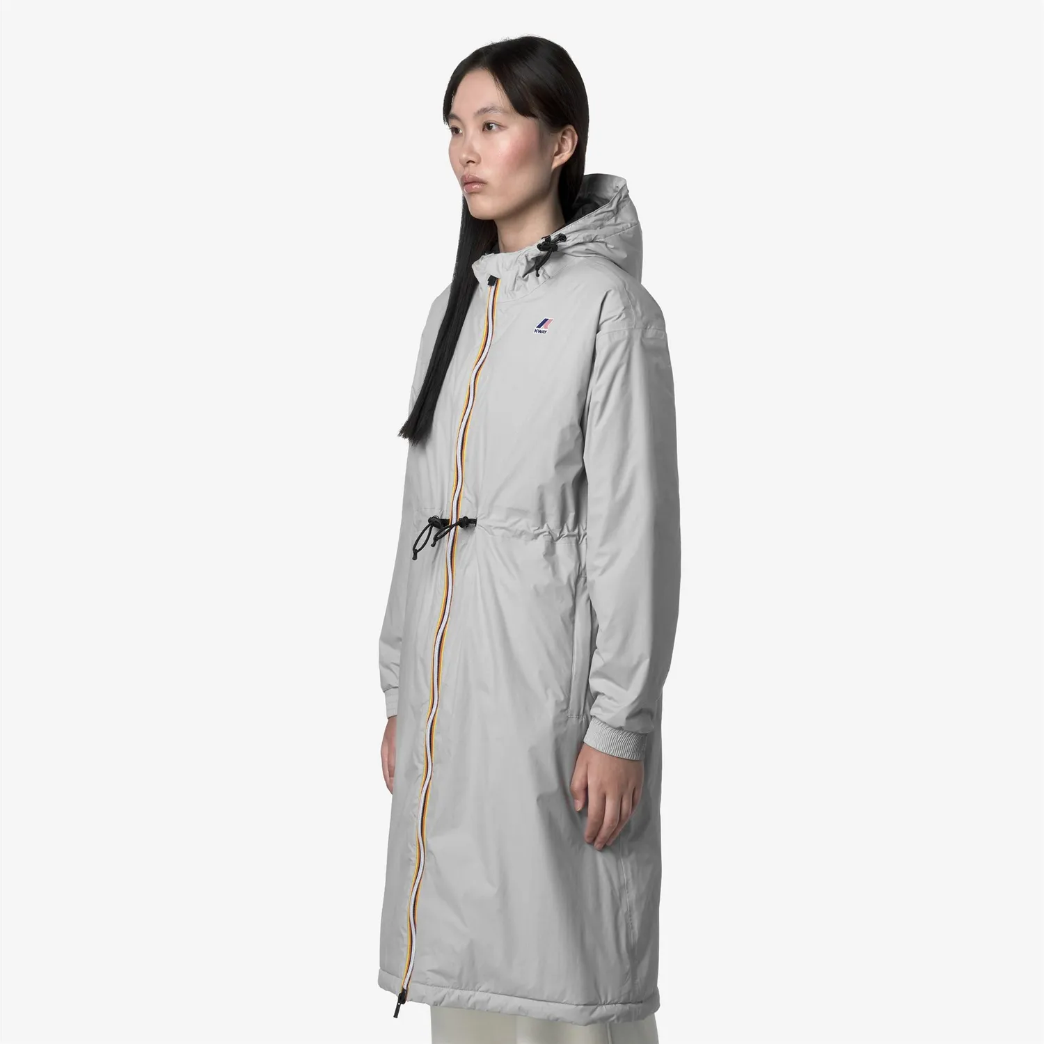 K-Way Le Vrai 4.0 Delia Warm palton 3/4 gri impermeabil