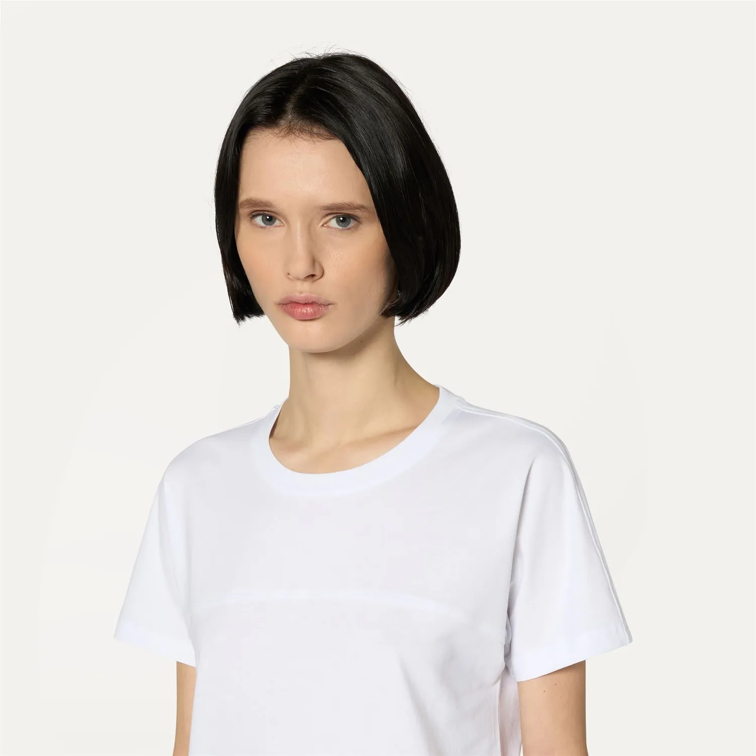K-Way Gizelle tricou dama alb bumbac regular