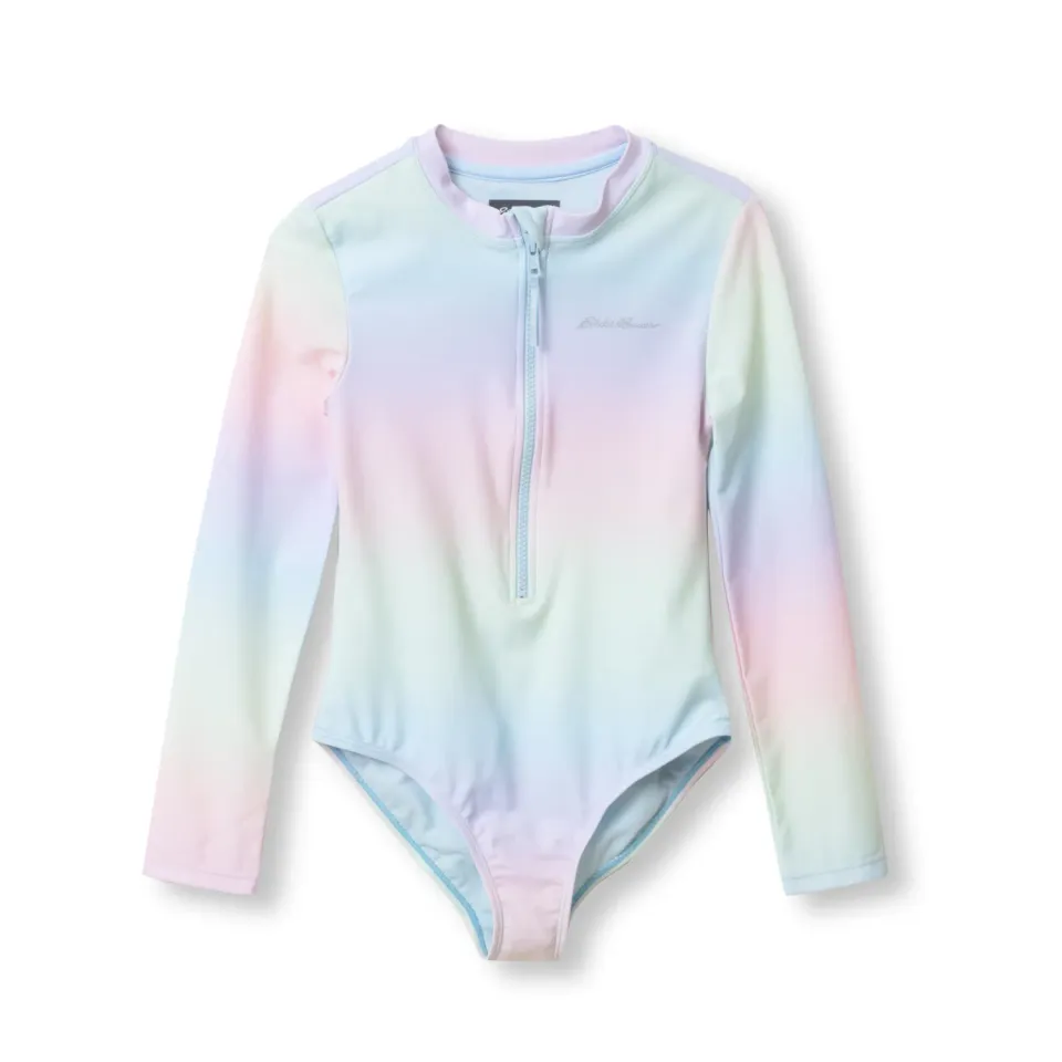 Eddie Bauer Sea Spray costum baie Bright White mânecă lungă