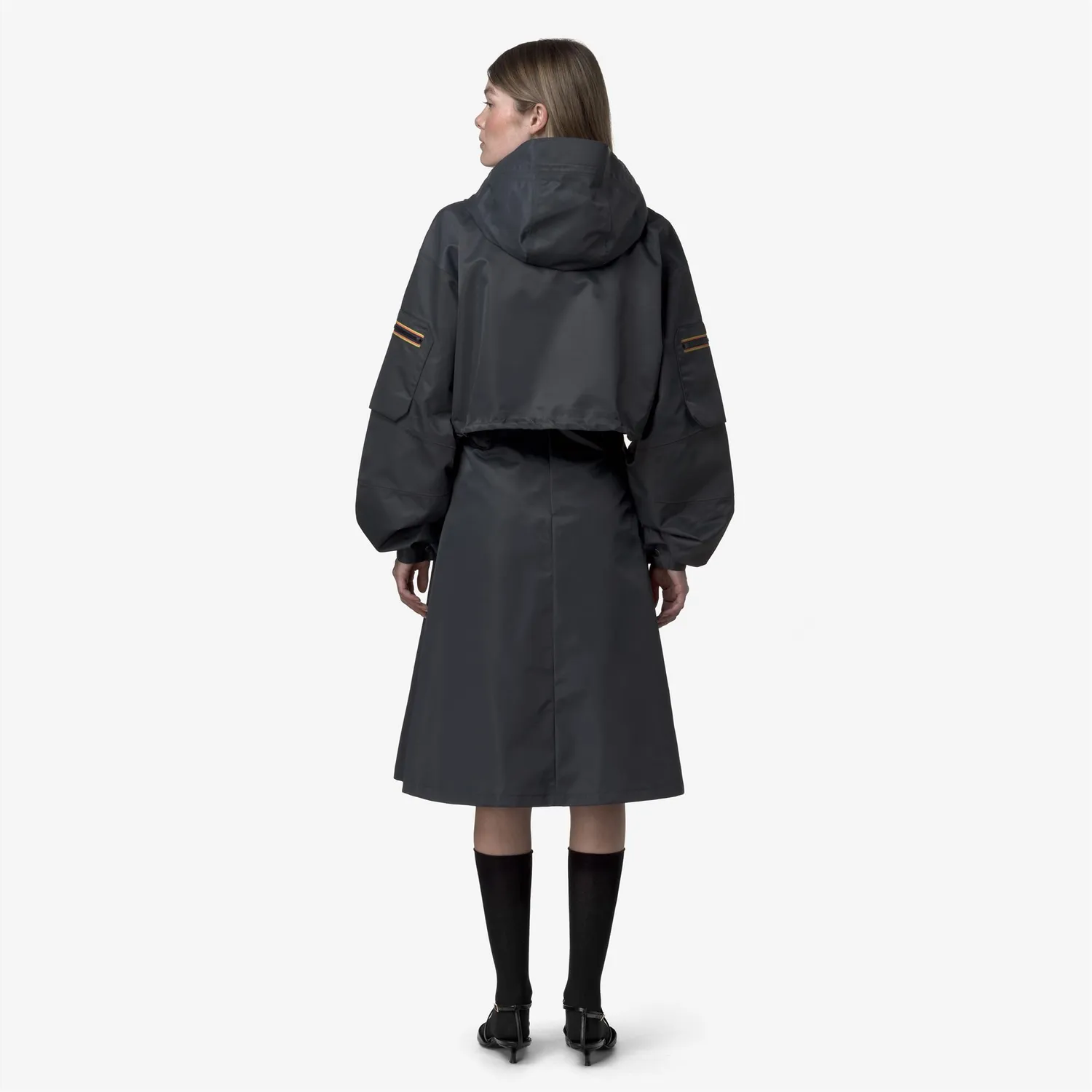 K-Way Jaxie Tech Shiny Twill geacă damă albastru scurtă