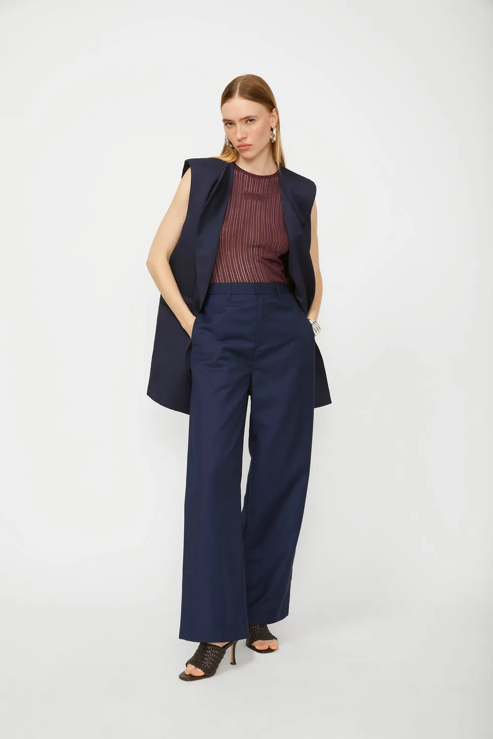 Isabelle Blanche Blazer sacou damă bleumarin in-acetat