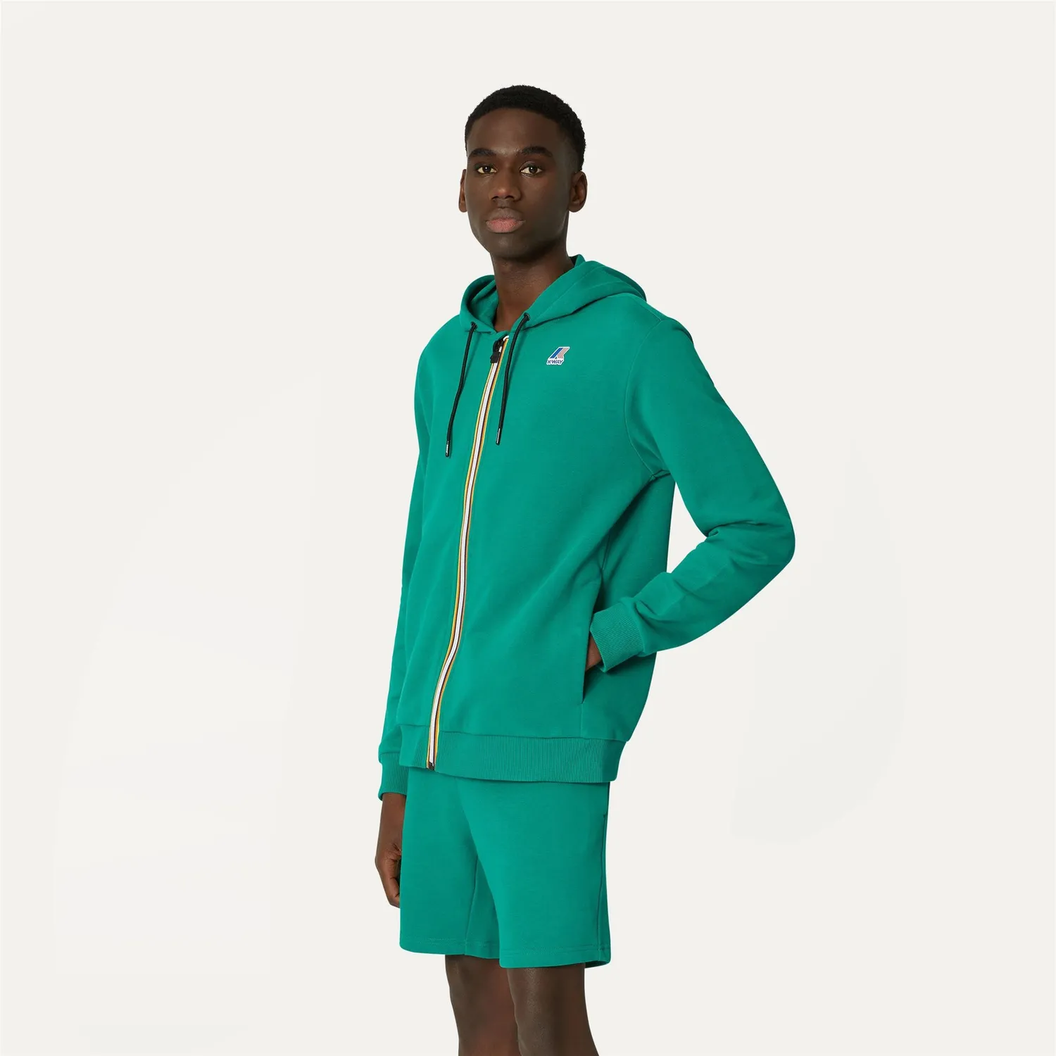 K-Way Arnel hanorac unisex verde bumbac cu gluga