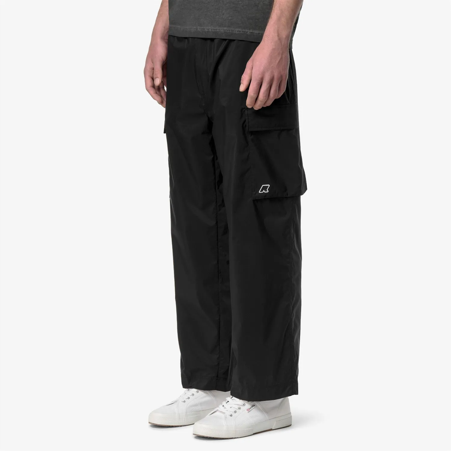 K-Way Mat LF pantaloni cargo barbati negri impermeabili