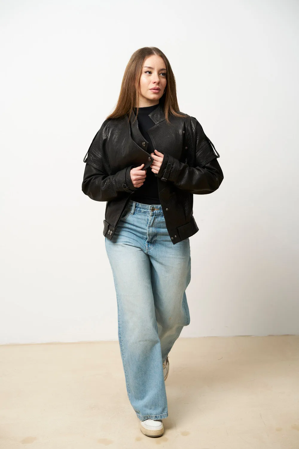 Mareus Midnight Onyx 620 geaca piele dama neagra S-XL