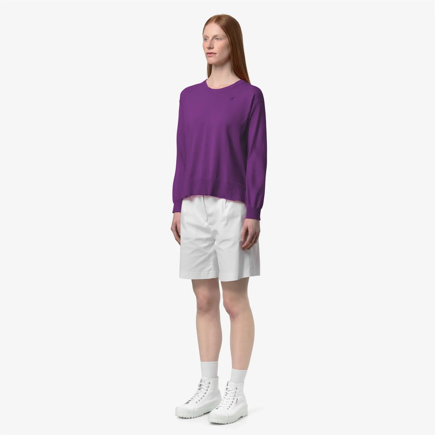K-Way Domitine Cotton pulover dama violet scurt