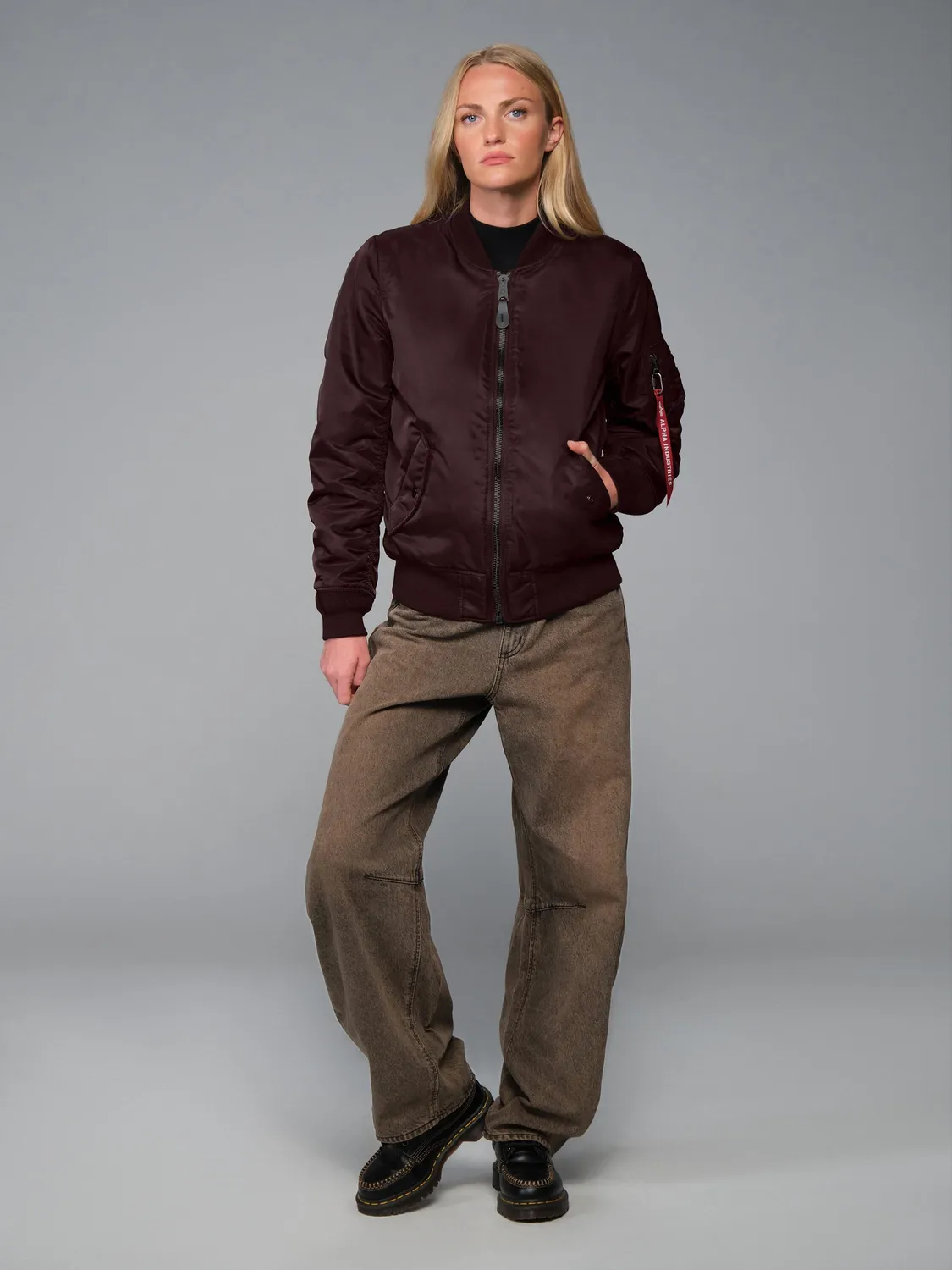 Alpha Industries MA-1 geaca bomber dama neagra reversibila