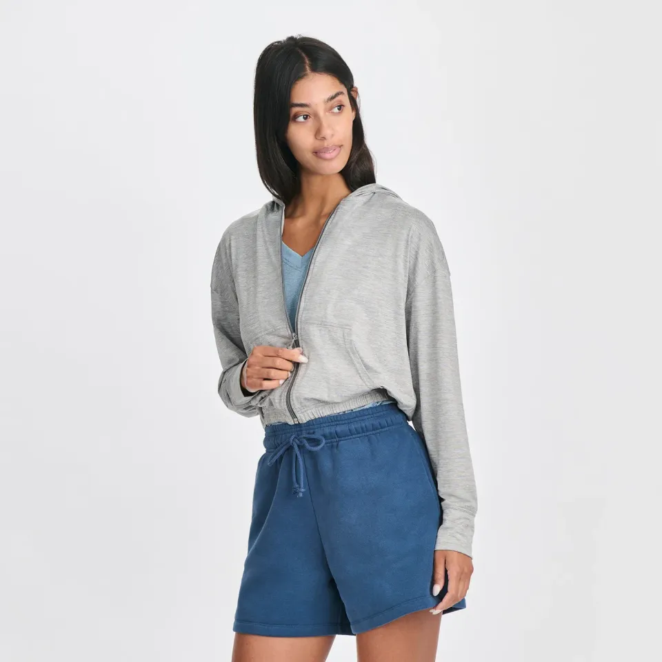 Eddie Bauer Sightseer hanorac dama cropped cu fermoar