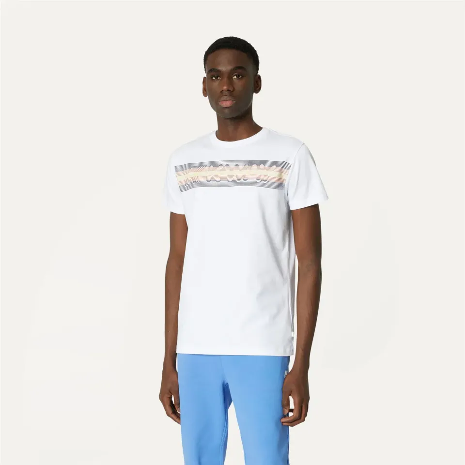 K-Way Acel tricou barbati alb bumbac slim