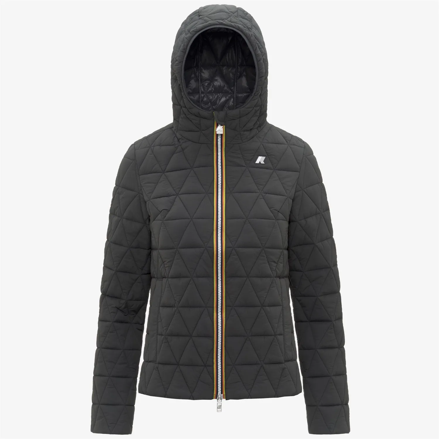 K-Way Lil Diamond Quilted Warm geaca scurta gri calduroasa