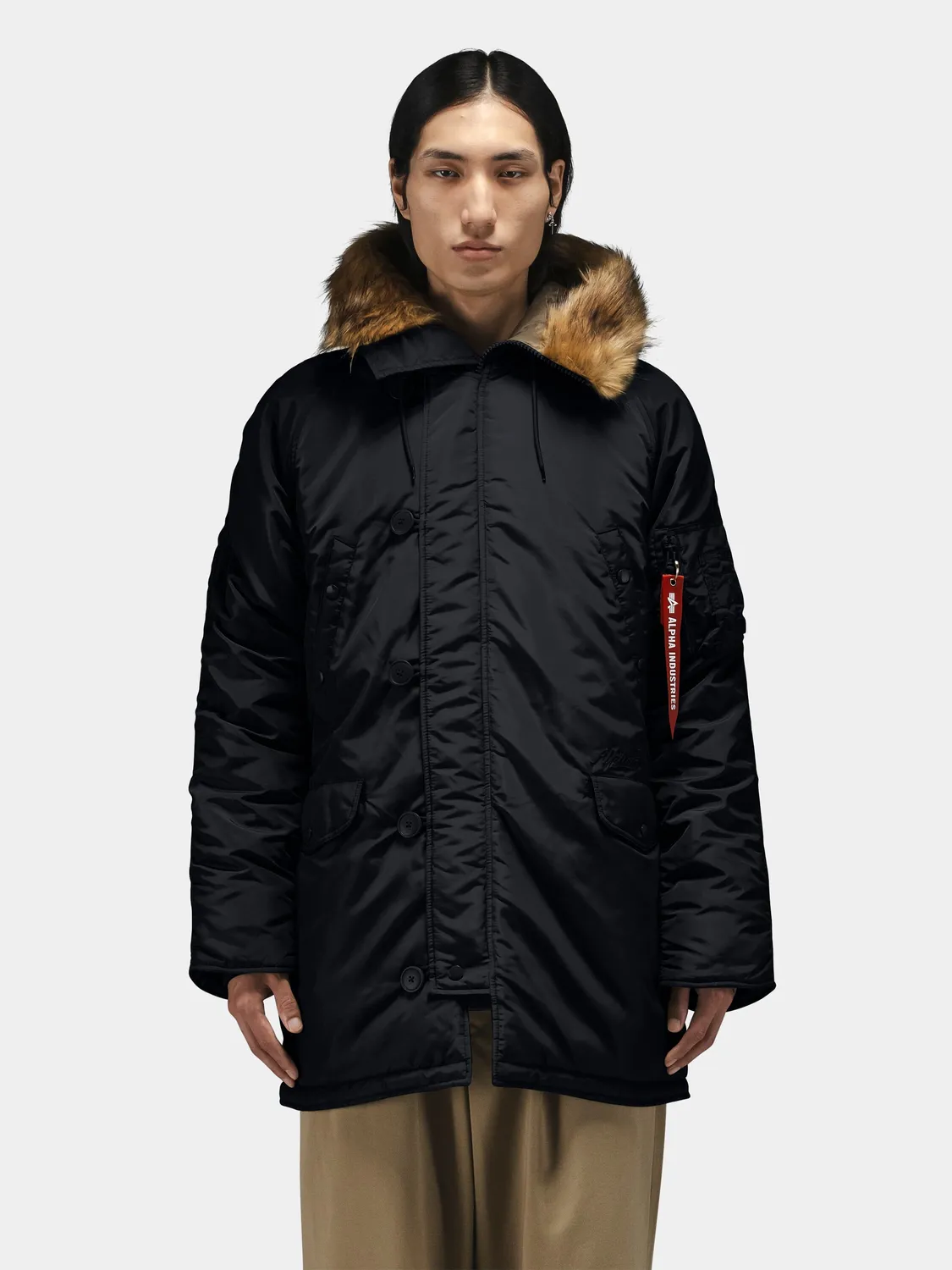 Alpha Industries N-3B Oxford parka verde extrem călduros