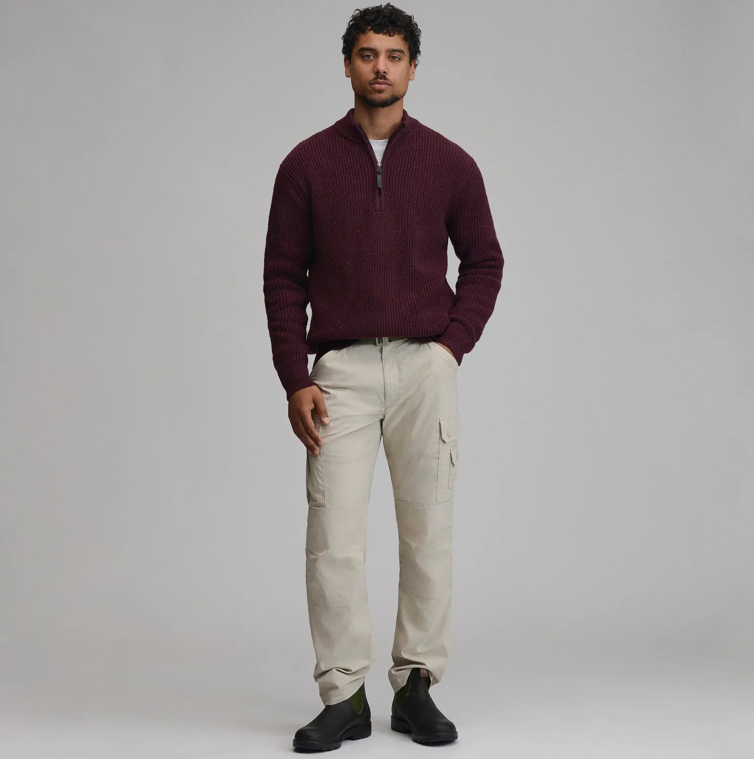 Eddie Bauer Fletcher Bay pulover fermoar Navy Heather cald