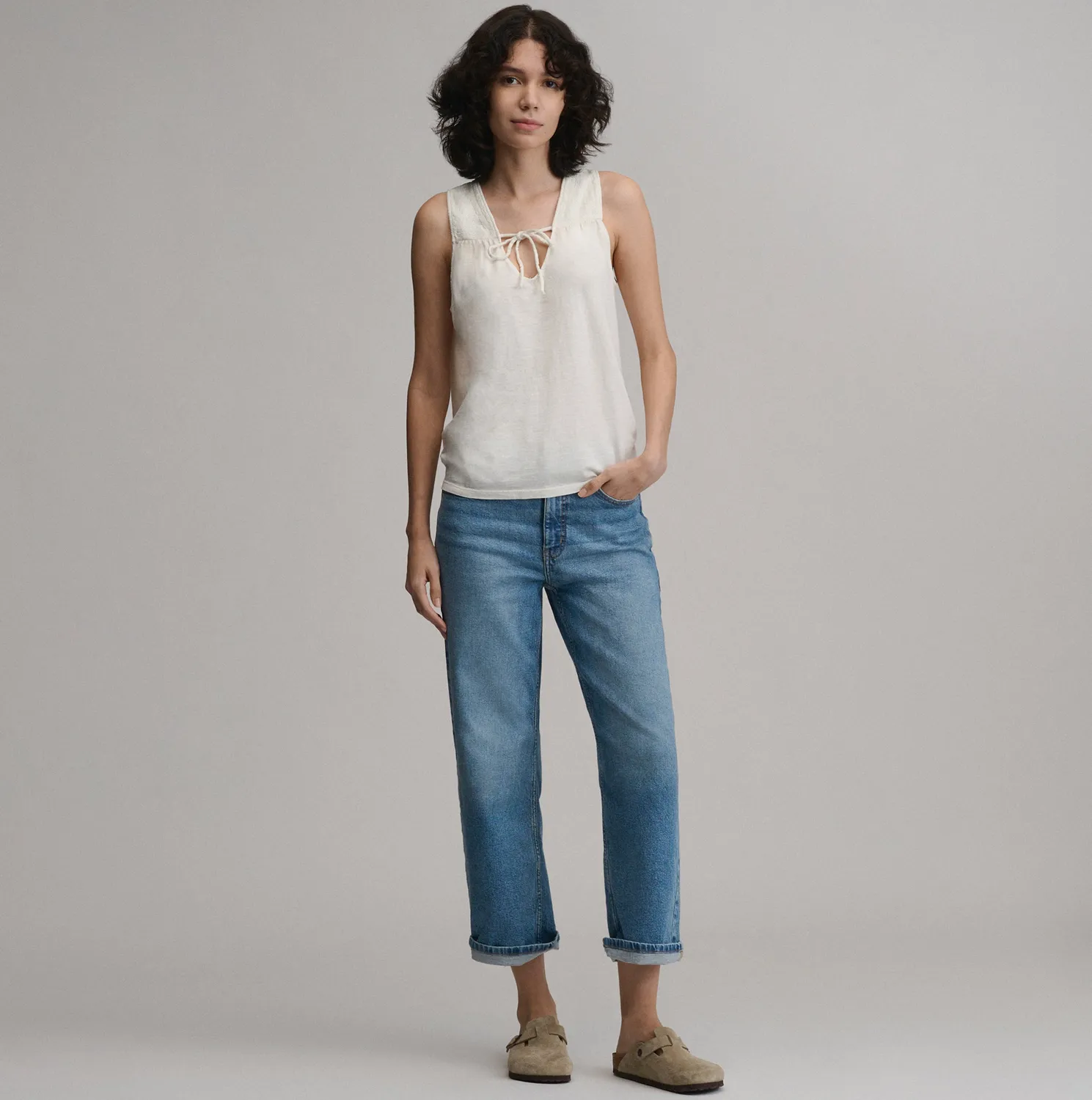 Eddie Bauer Sunwashed Cotton maiou dama Cosmos bumbac