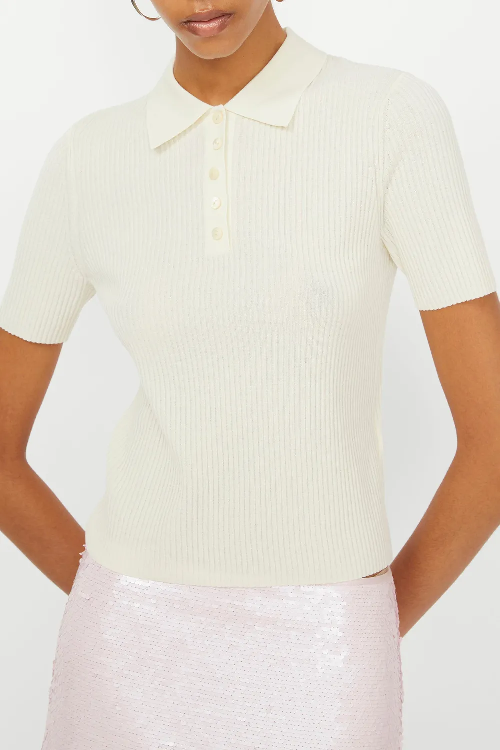 Isabelle Blanche polo tricotat bumbac roz S