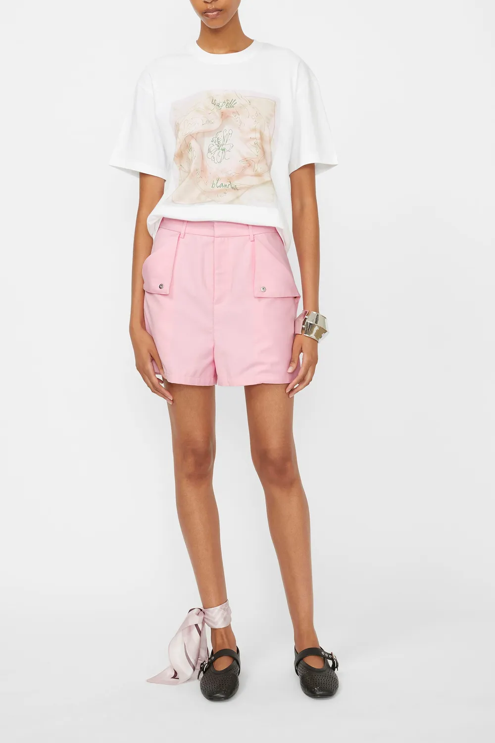 Isabelle Blanche sort roz arctic rose pliseuri