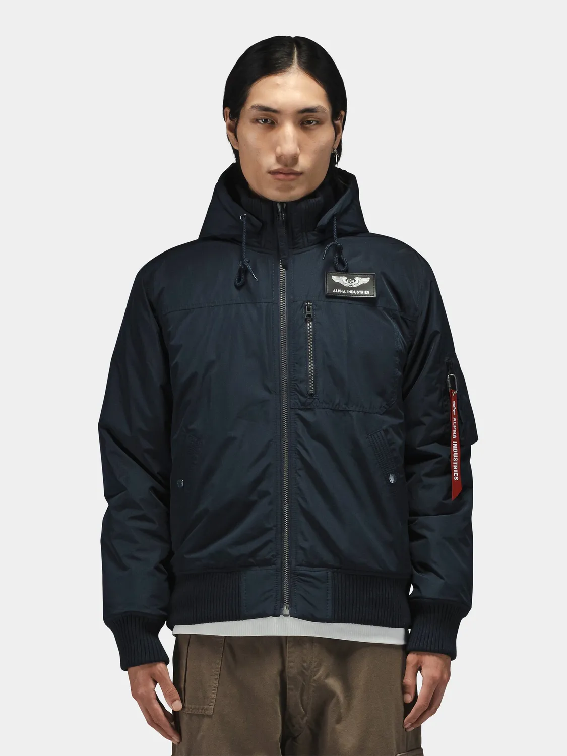 Alpha Industries MA-1 Hooded Rib geaca bomber neagra