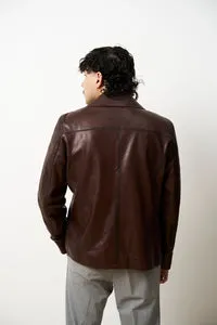 Mareus 618 geaca piele barbati maro Cognac 70 cm