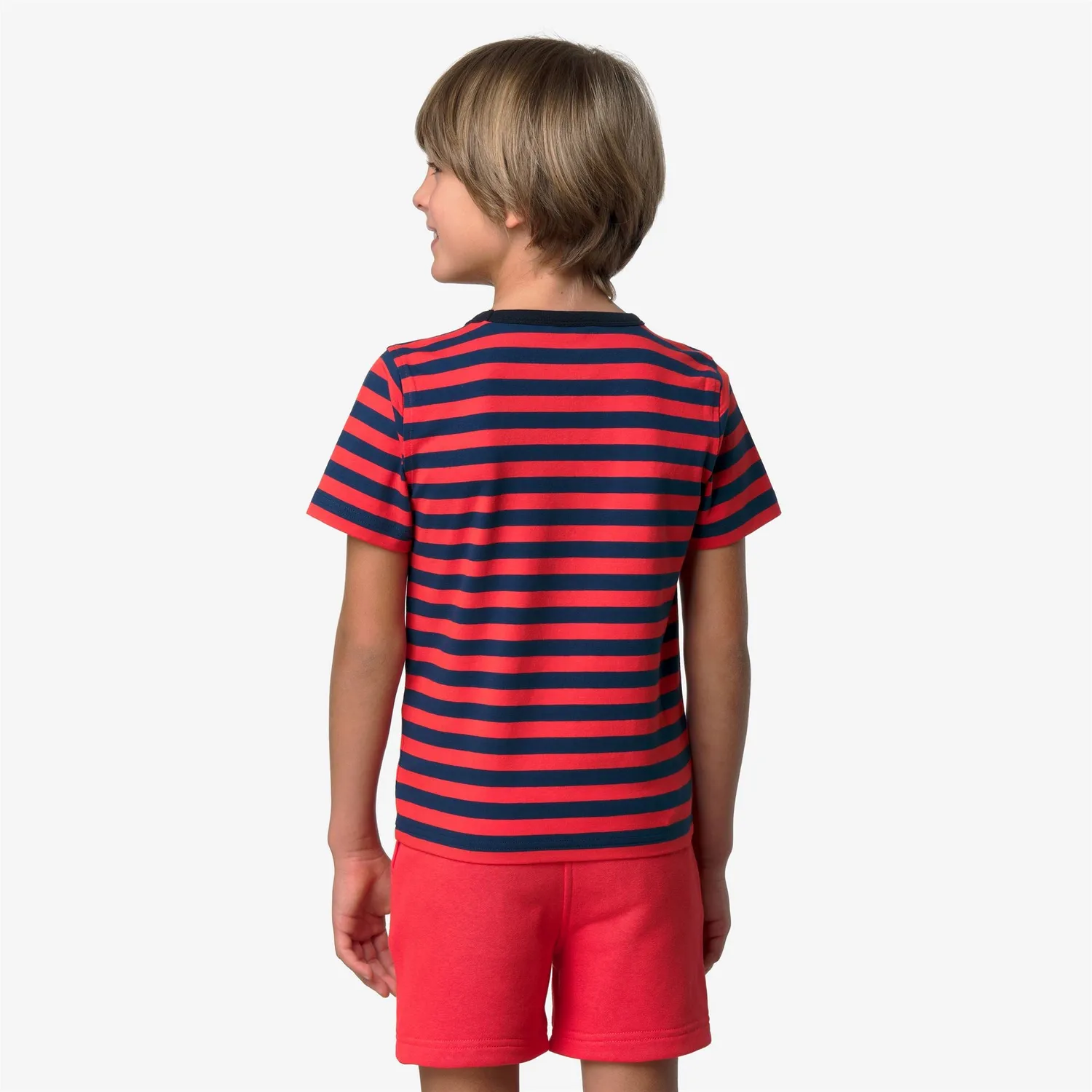 K-Way Adame tricou baieti Blue Insignia dungi bumbac