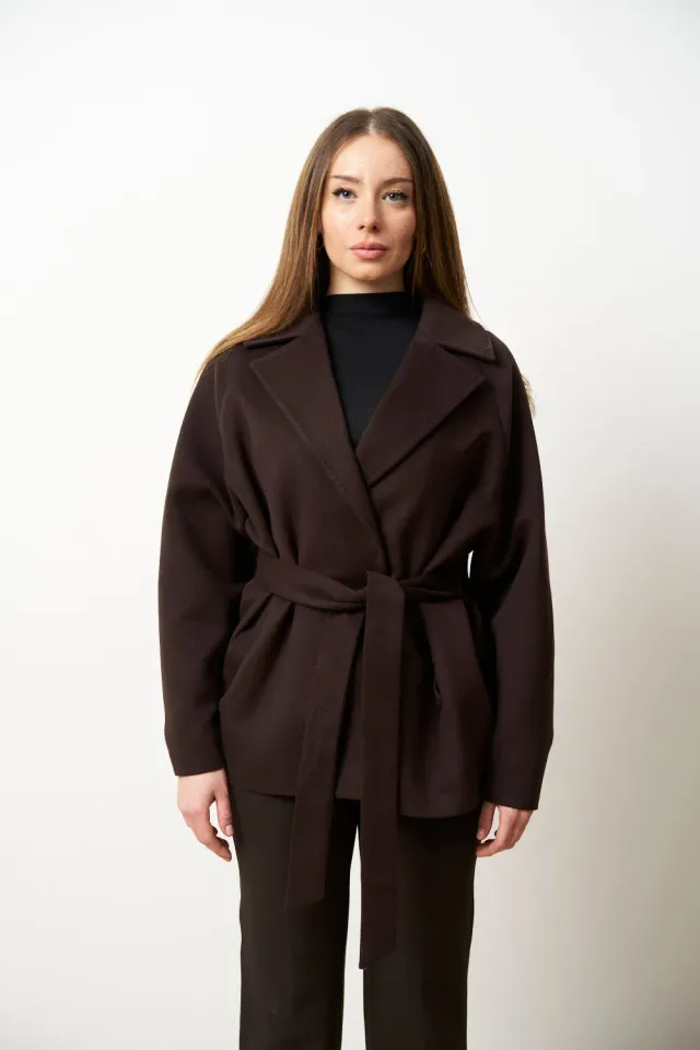 Mareus 632 palton casmir Deep Aubergine oversized
