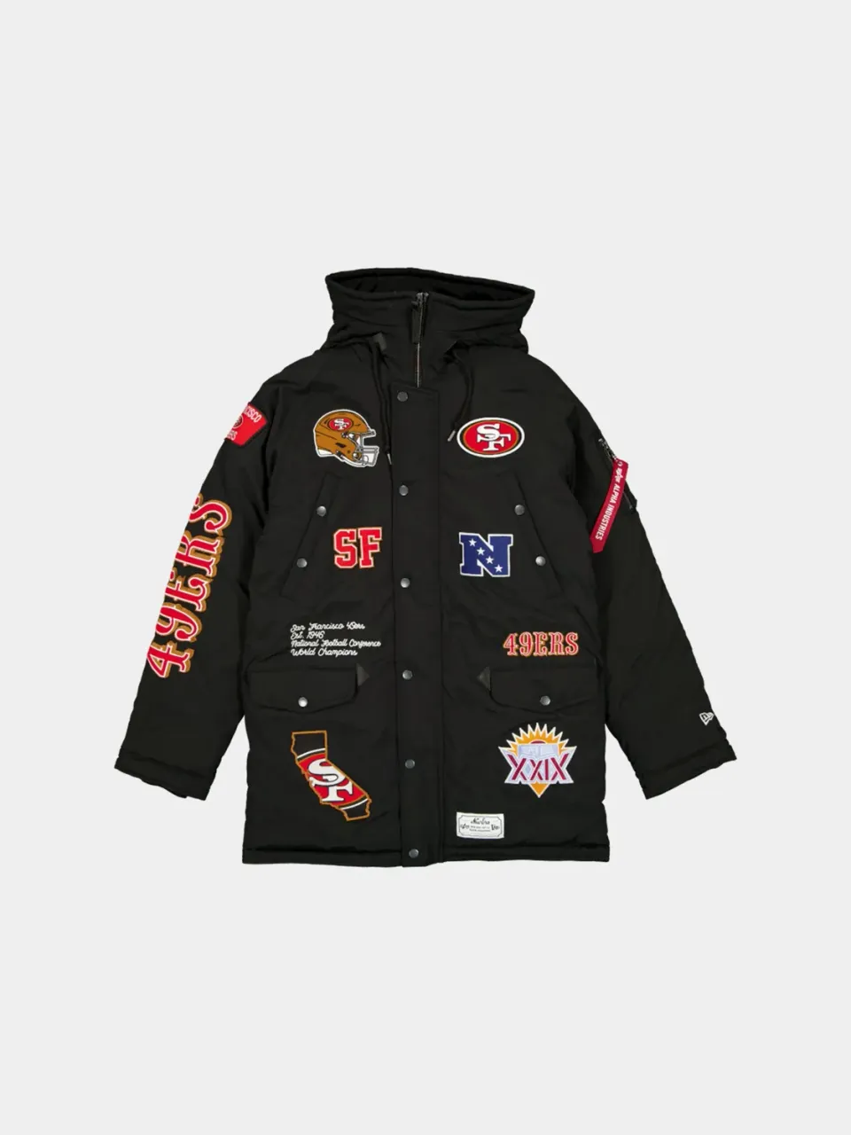 Alpha Industries 49ers N-3B parka neagră lungă iarnă