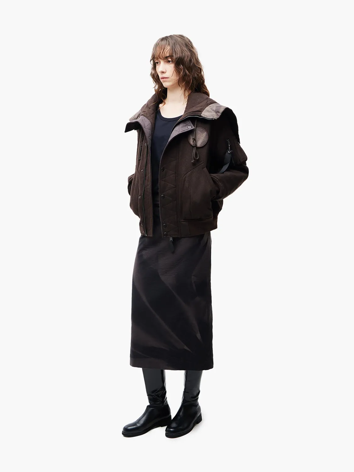 Jiyong Kim x Alpha geaca flight maro lana cu gluga