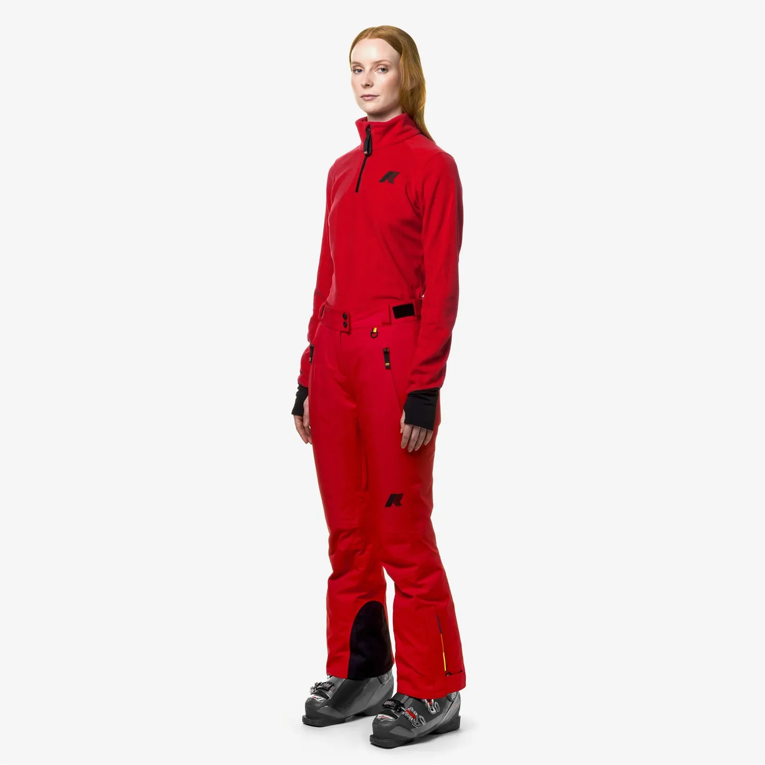 K-Way Bonneval Micro Twill pantaloni schi dama rosii