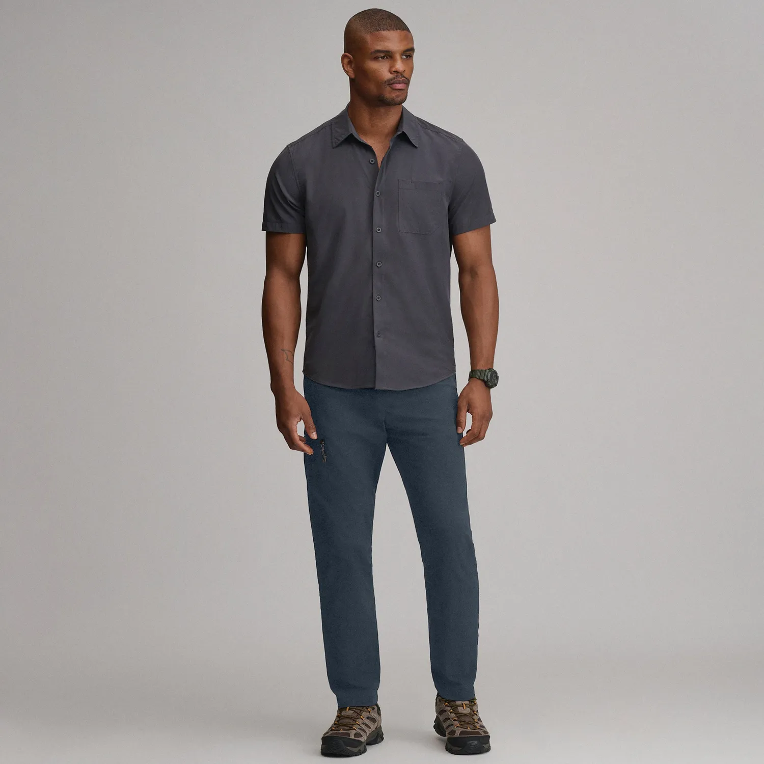 Eddie Bauer Cascade pantaloni barbati negri elastici