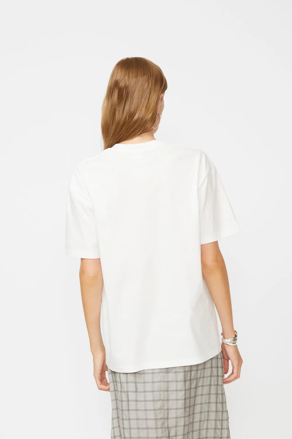 Isabelle Blanche tricou imprimeu esarfa alb bumbac