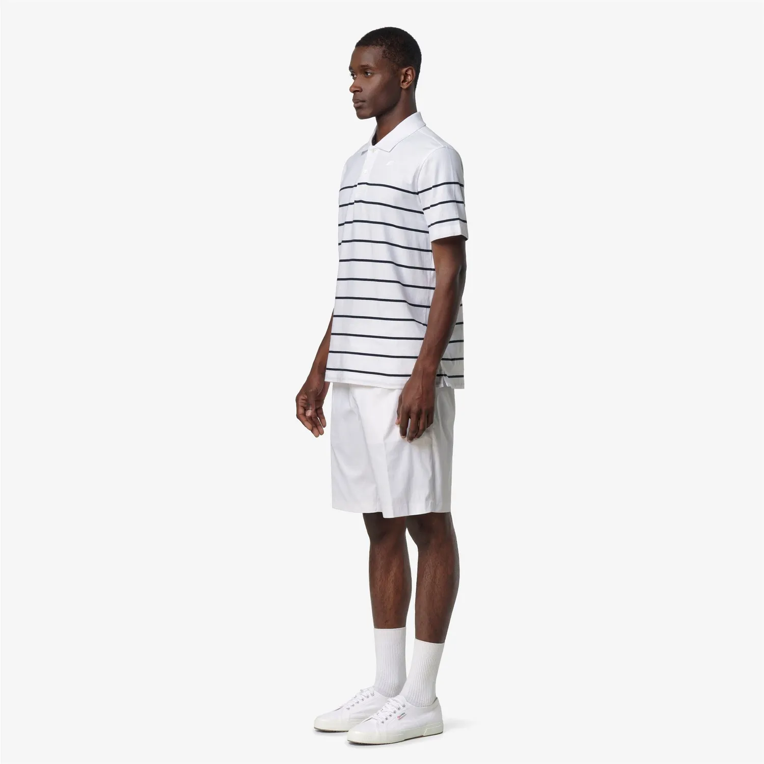 K-Way Layo K4138TW polo alb-albastru dungi slim