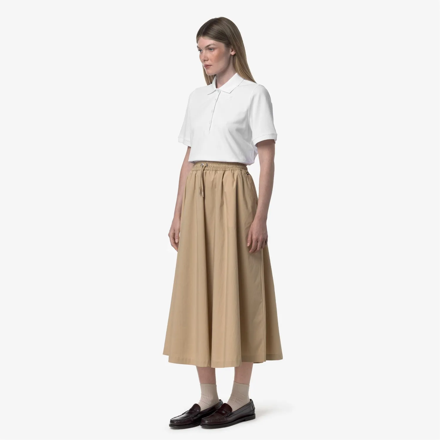 K-Way Mosella Light Poplin Tech fusta lunga bej